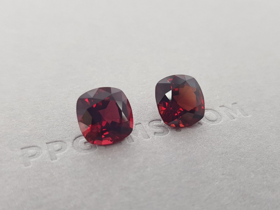 Vivid red pair of Burmese spinels 7.01 ct, GRS Image №4