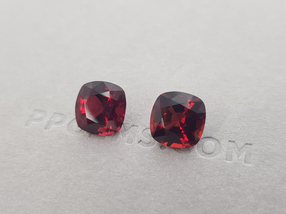 Vivid red pair of Burmese spinels 7.01 ct, GRS Image №5