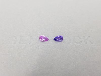 Pair of pear-cut sapphires 0.62 ct, Madagascar photo