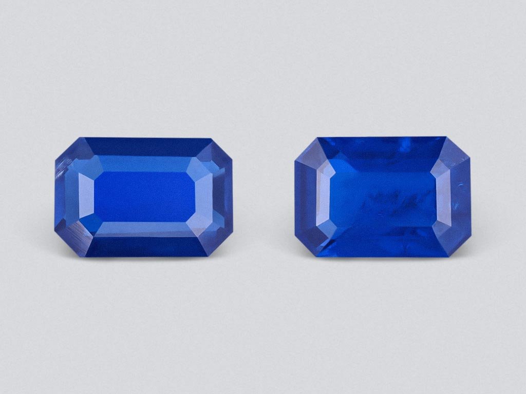 Pair of electric blue cobalt spinels in octagon cut 2.11ct, Tanzania Image №1