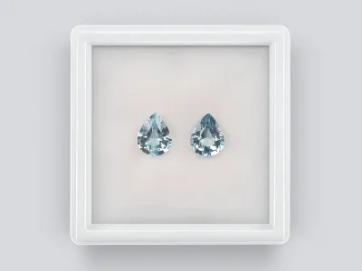 Pair of pear-cut aquamarines 1.98 carats, Africa photo