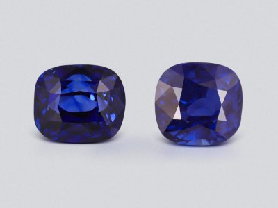 Paar königsblaue saphire im kissenschliff 8,07 carats, Sri Lanka photo