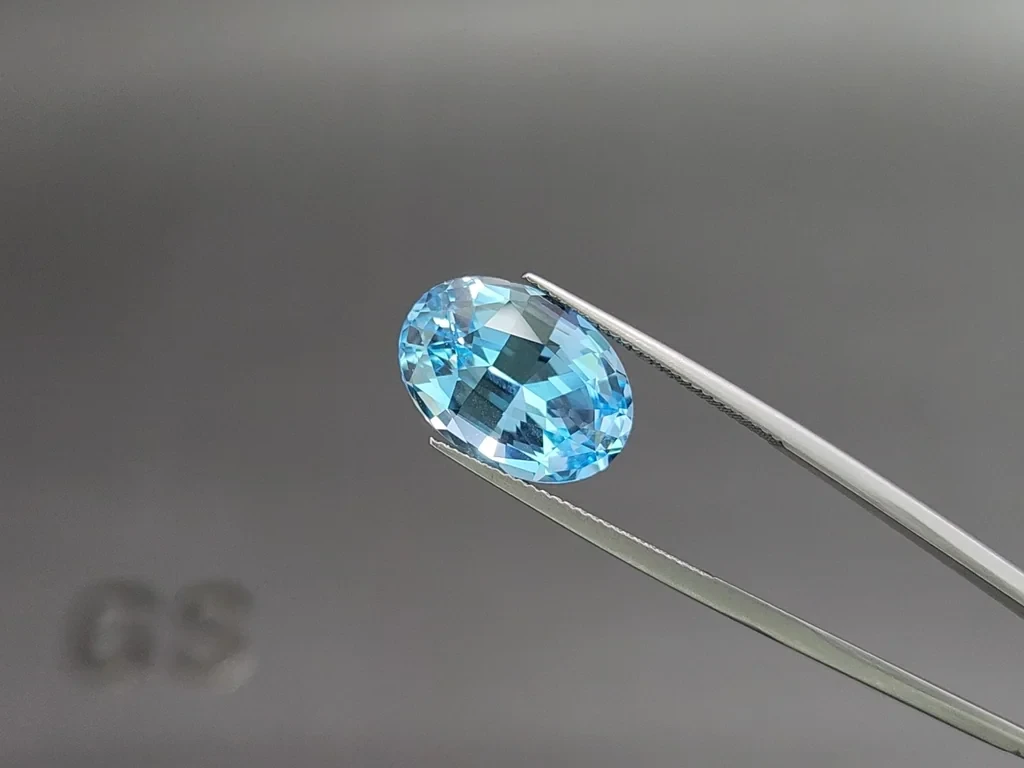 Topaz Sky Blue high precision oval cut 10.97 carats, Madagascar Image №3