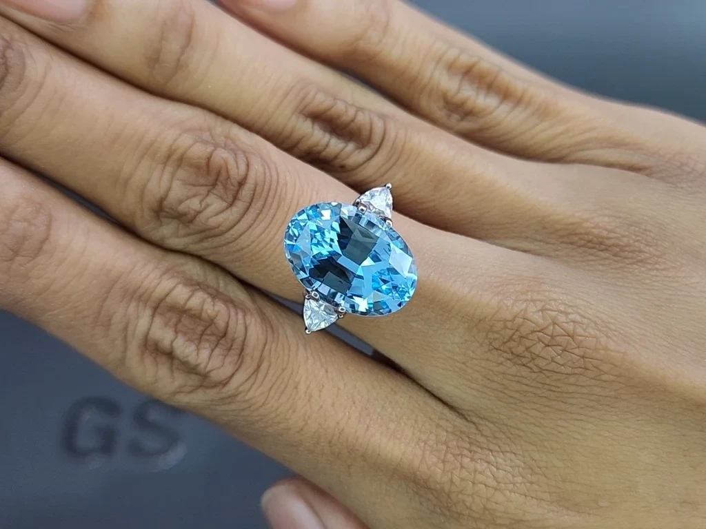 Topaz Sky Blue high precision oval cut 10.97 carats, Madagascar Image №5