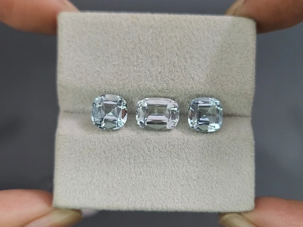 Ensemble aigues-marines taille coussin de 4,57 carats, Madagascar Image №5