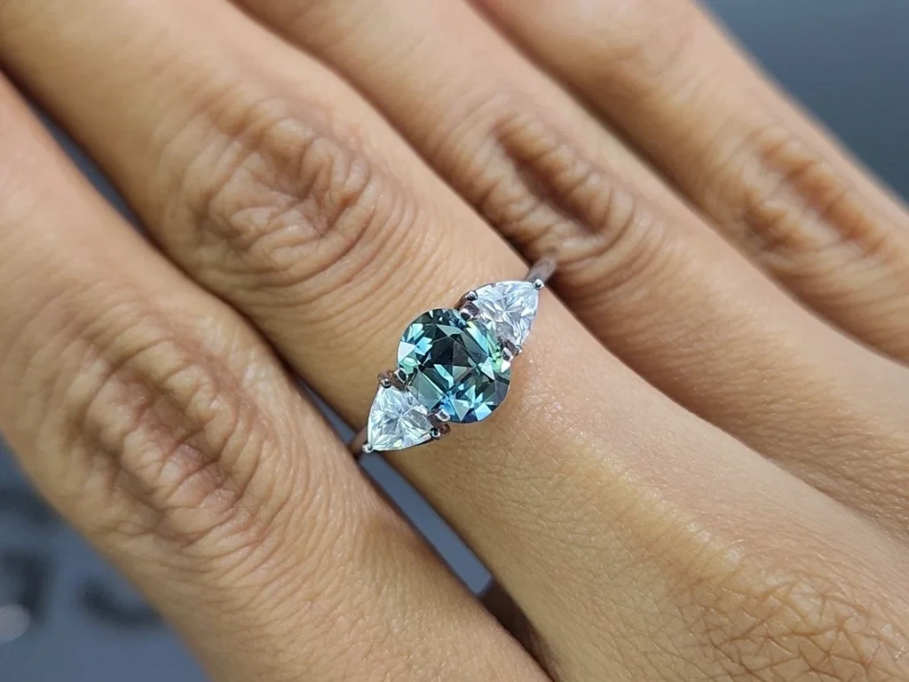 Unheated sapphireTeal oval cut 1.49 carats, Madagascar Image №5