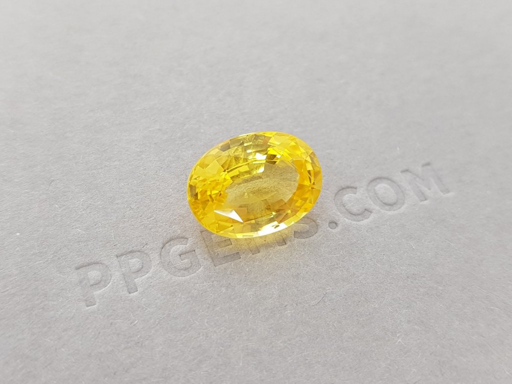 Unheated yellow sapphire 8.55 ct, Sri Lanka, GRS Image №2
