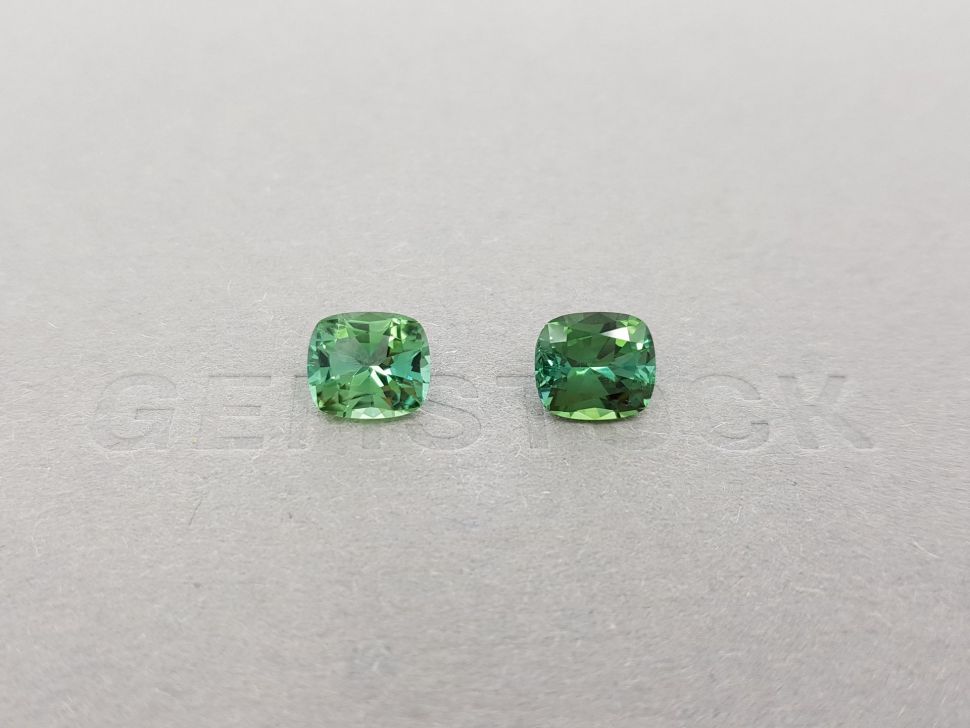 Pair of mint green tourmalines 3.33 ct, Afghanistan, ICA Image №1
