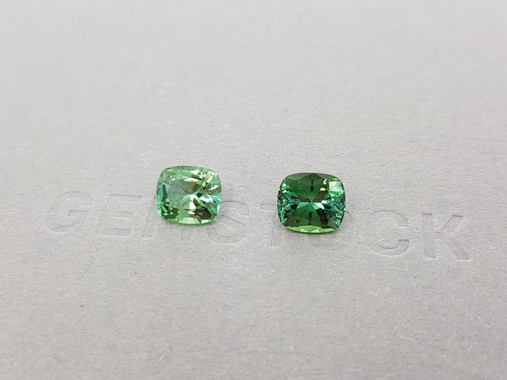 Pair of mint green tourmalines 3.33 ct, Afghanistan, ICA Image №2