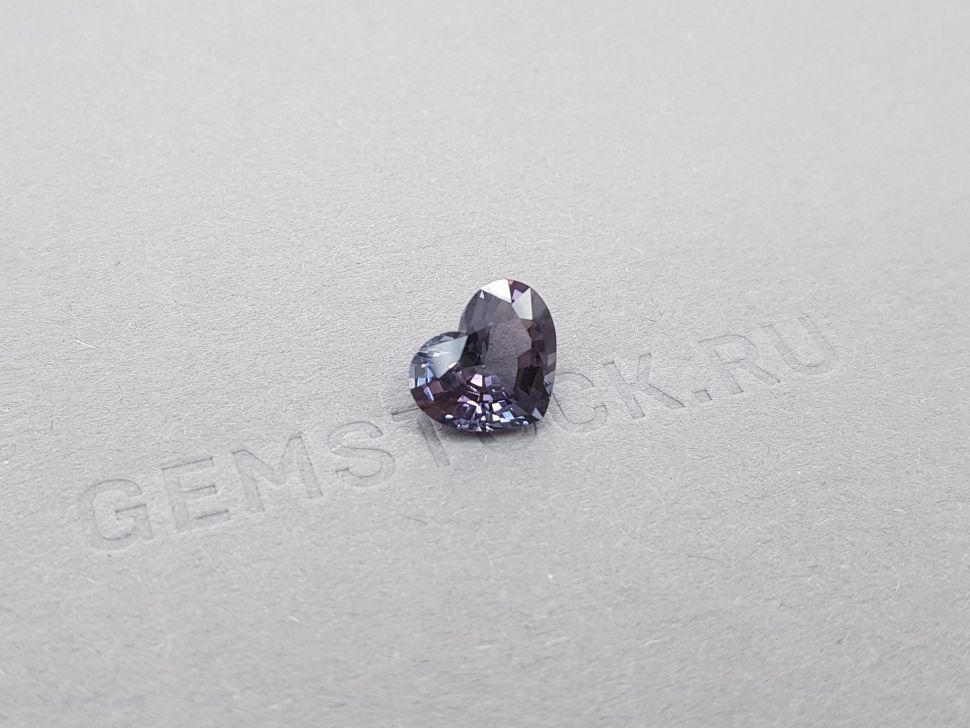 Burmese Violet Gray Heart Cut Spinel 3.10 ct, GFCO Image №2