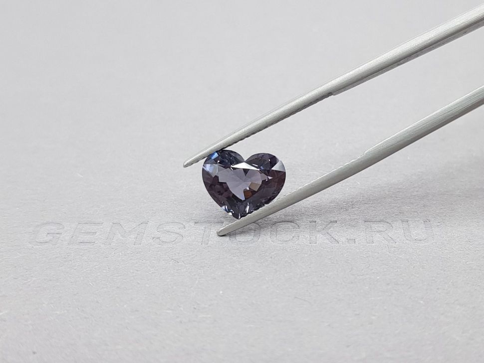 Burmese Violet Gray Heart Cut Spinel 3.10 ct, GFCO Image №4