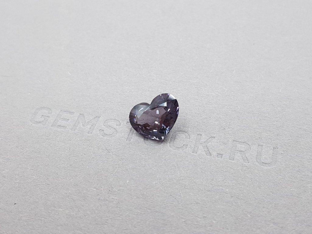 Burmese Violet Gray Heart Cut Spinel 3.10 ct, GFCO Image №3