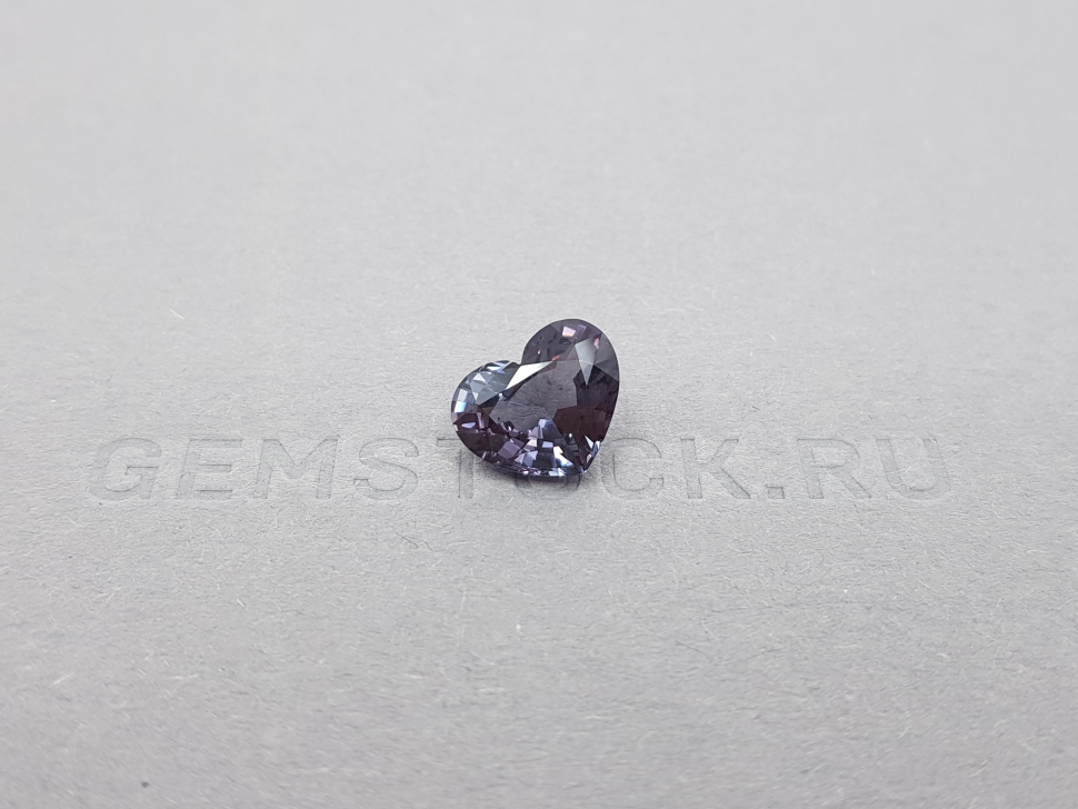 Burmese Violet Gray Heart Cut Spinel 3.10 ct, GFCO Image №1