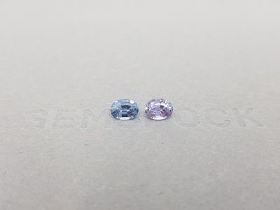 Pair of unheated blue and lavender sapphires 1.27 ct, Madagascar photo