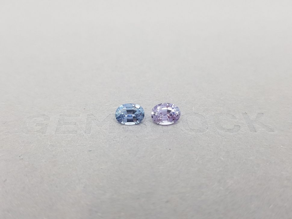 Pair of unheated blue and lavender sapphires 1.27 ct, Madagascar Image №1