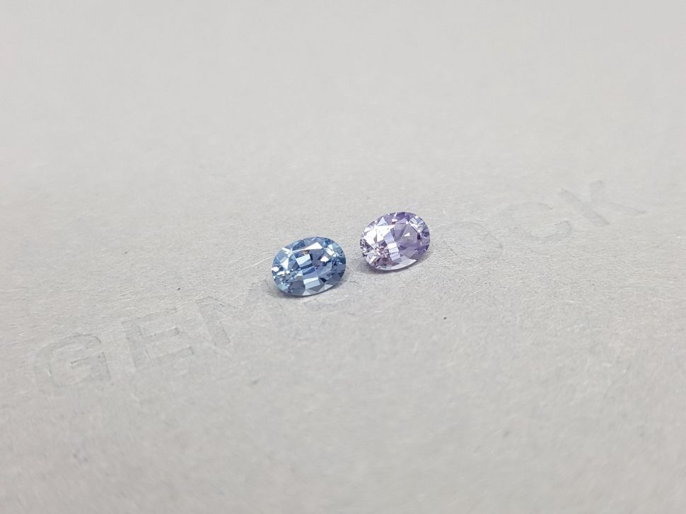 Pair of unheated blue and lavender sapphires 1.27 ct, Madagascar Image №2
