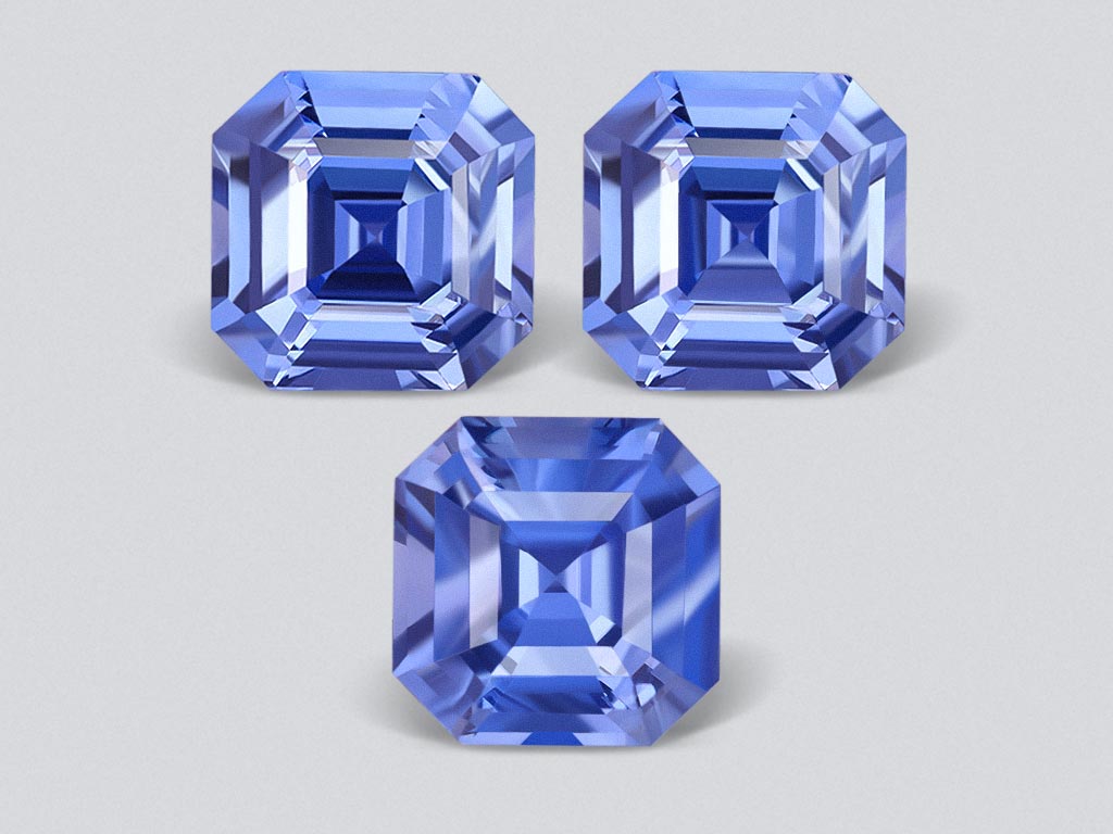 Set of Cornflower blue sapphires in oval cut 9.11 carats, Sri Lanka Image №1