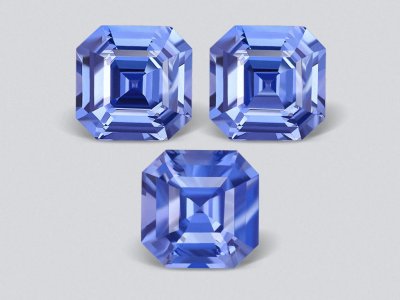 Set of Cornflower blue sapphires in oval cut 9.11 carats, Sri Lanka photo