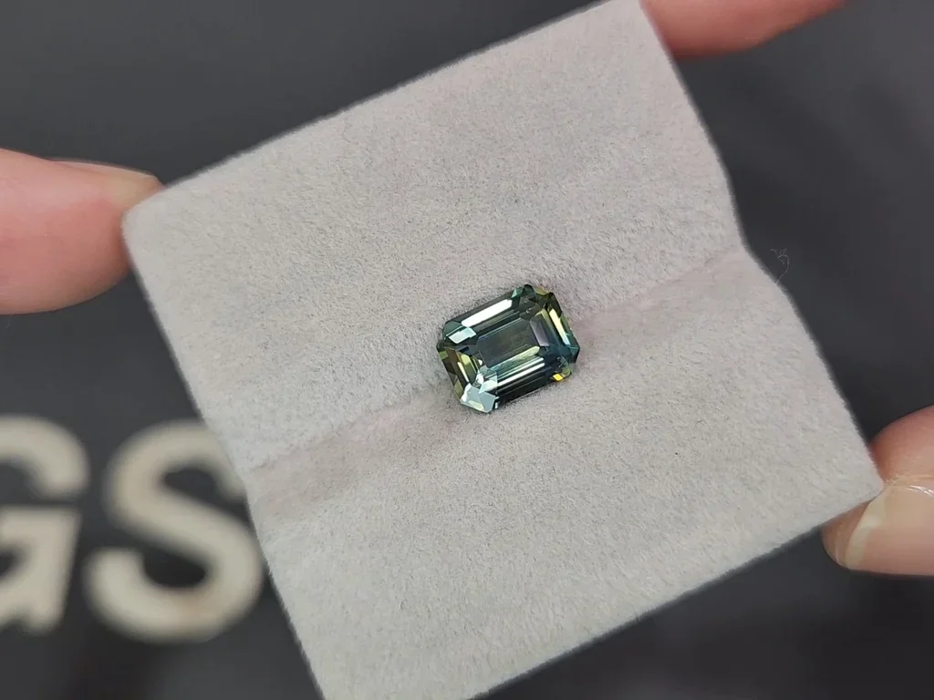 Zafiro verde azulado de talla octogonal sin calentarde 3,08 ct, de Sri Lanka Image №4