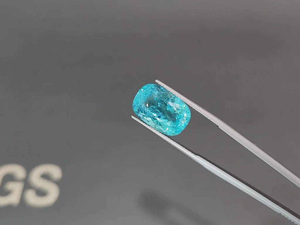 Neongrünblauer, kissenförmiger Paraiba-trurmalin 13,12 karat, Mosambik Image №3