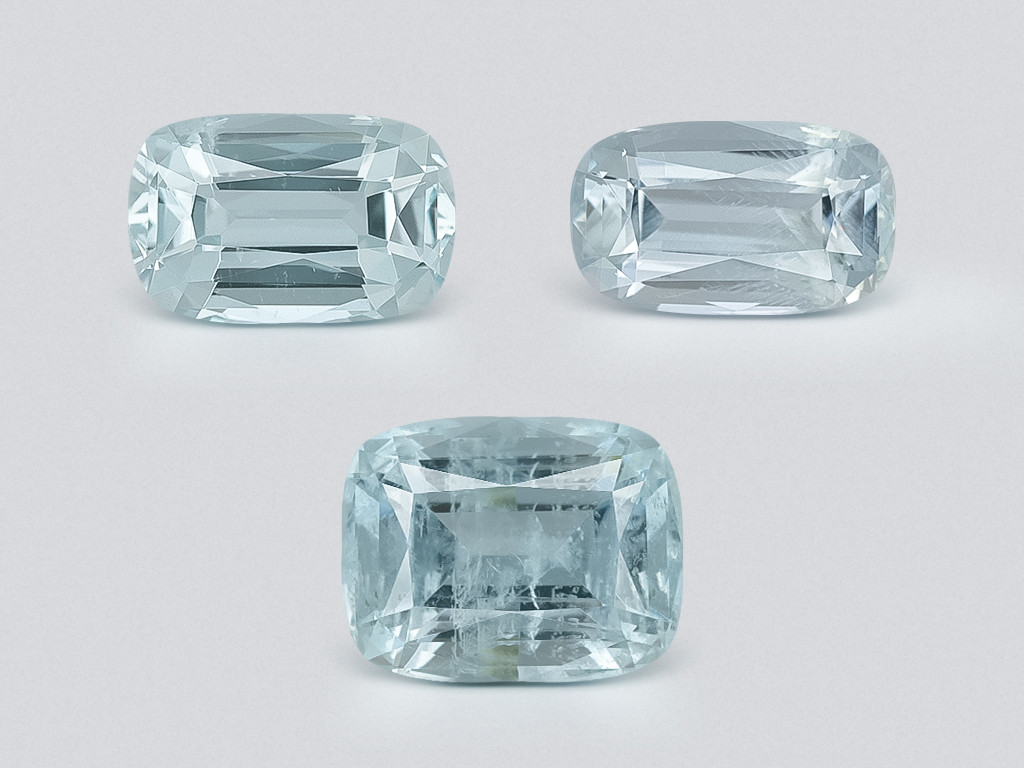 Ensemble aigues-marines taille coussin, 2,52 carats, Madagascar Image №1
