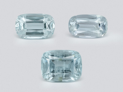 Ensemble aigues-marines taille coussin, 2,52 carats, Madagascar photo