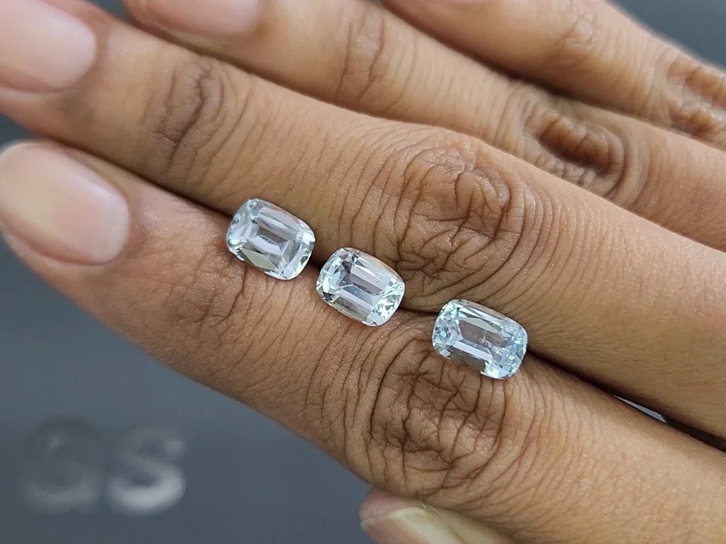 Set aus kissenförmigen aquamarinen 4,29 karat, Madagaskar Image №2
