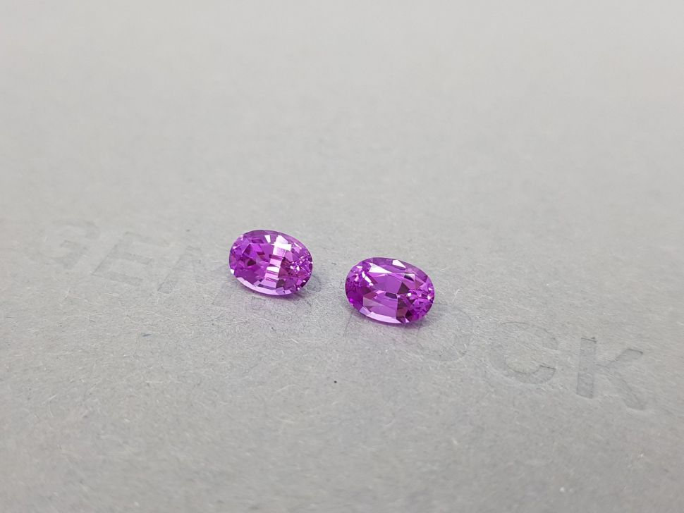 Pair of intense purple unheated sapphires 2.03 ct, Madagascar Image №3