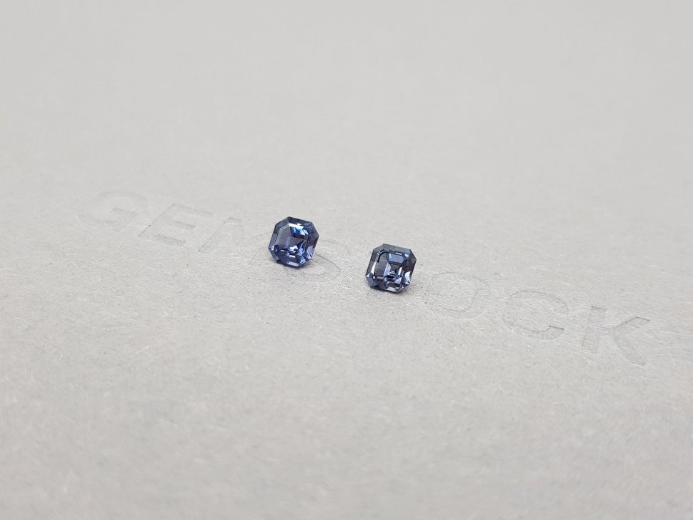 Pair of greyish blue asscher cut spinels 0.61 ct Image №3