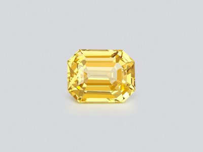 Untreated Golden yellow sapphire in octagon cut 8.48 carats, Sri Lanka photo