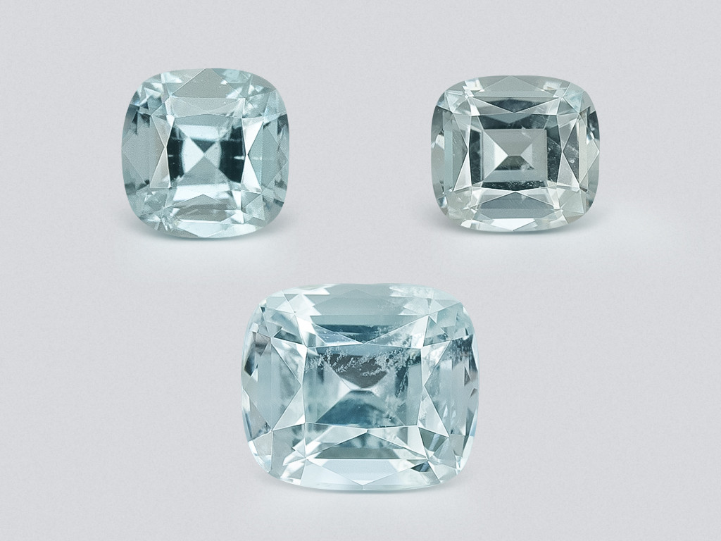 Set of aquamarines cushion cut 1.87 carats, Madagascar Image №1