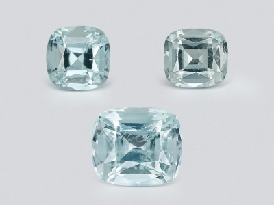 Set aus kissenförmig geschliffenen aquamarinen 1,87 karat, Madagaskar photo