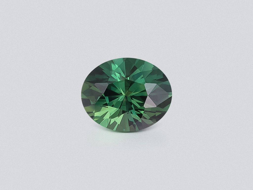 Saphir non chauffé de couleur bleu sarcelle, taille ovale 1,30 carat, Madagascar Image №1