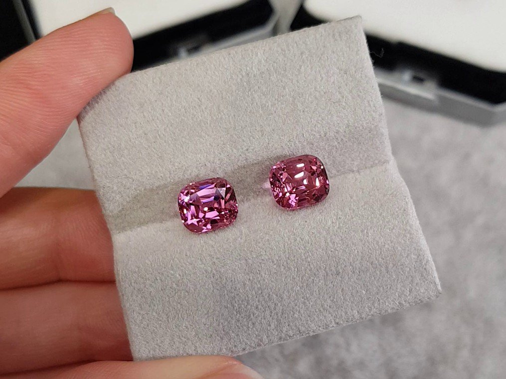 Paar rosa Spinelle 5,19 ct aus Tadschikistan, GIA Image №2