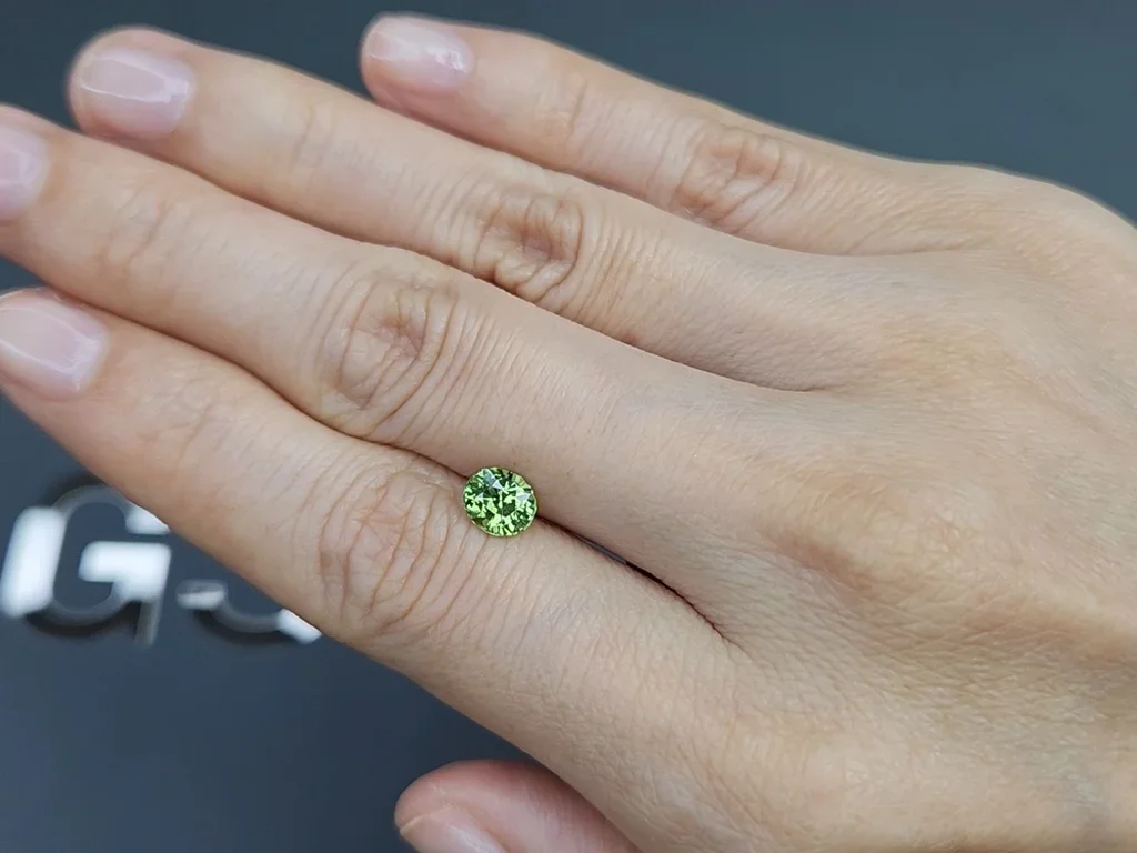 Gelbgrüner tsavorit-granat, ovaler schliff 1,17 karat, Tansania Image №2