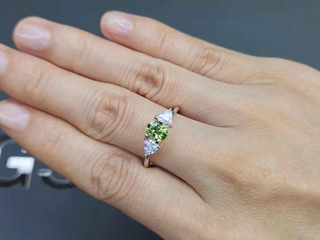 Gelbgrüner tsavorit-granat, ovaler schliff 1,17 karat, Tansania Image №5