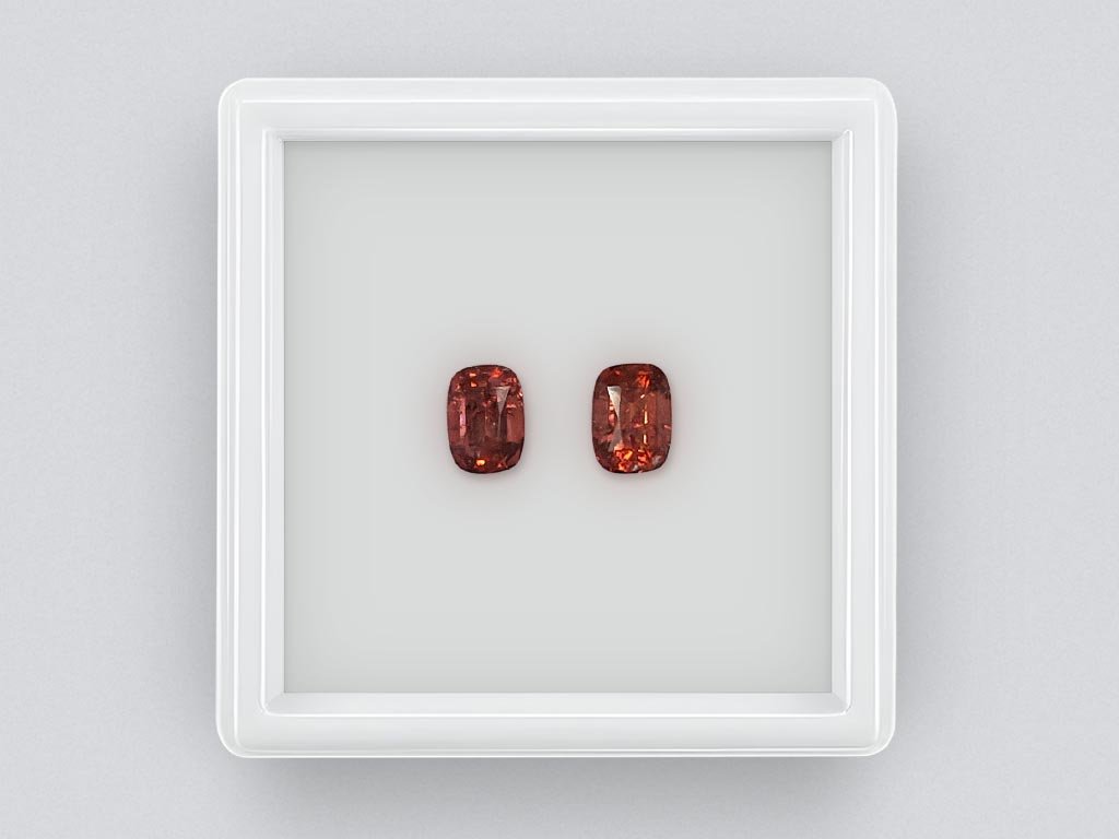 Par de Rubelitas de Corte Cojín Rojo-Naranja 2.10 Tarjeta Image №1