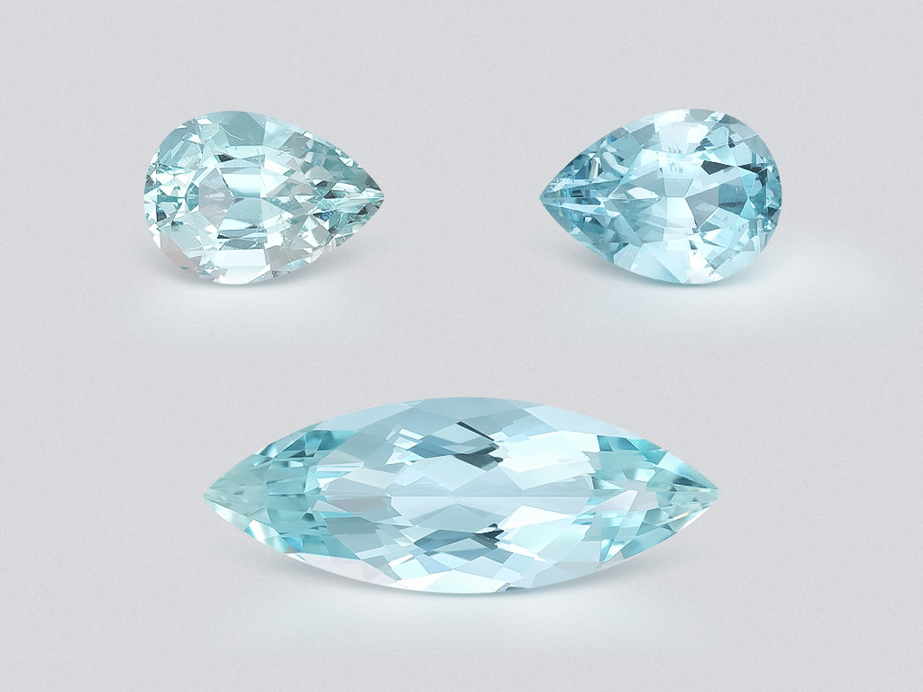 Satz aquamarine im birnen und marquiseschliff 7,53 karat, Mosambik Image №1