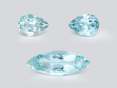 Satz aquamarine im birnen und marquiseschliff 7,53 karat, Mosambik photo