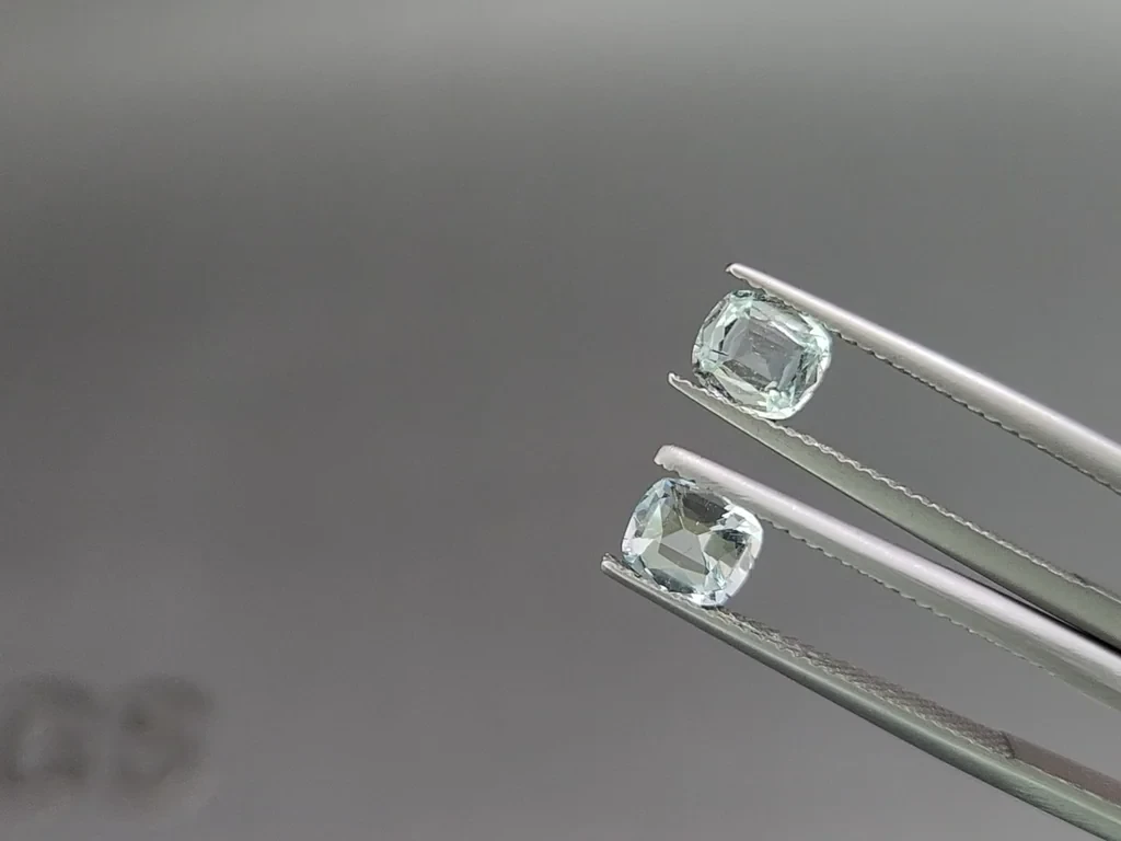 Set of aquamarines cushion cut 2.38 carats, Madagascar Image №4