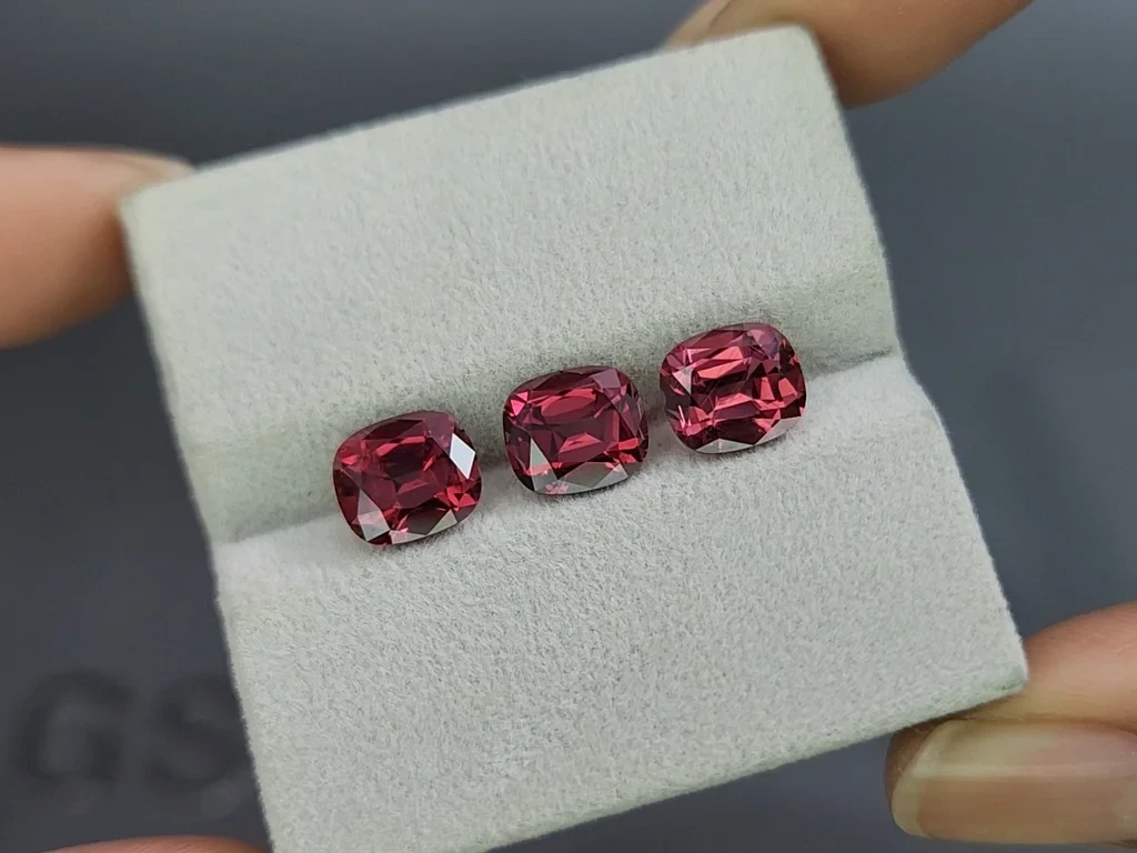 Satz rhodolith-granat im kissenschliff 6,50 karat,  Madagaskar Image №5