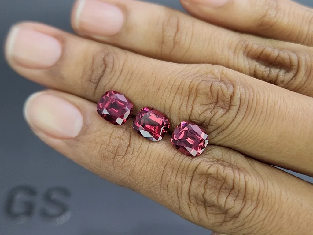Satz rhodolith-granat im kissenschliff 6,50 karat,  Madagaskar Image №2