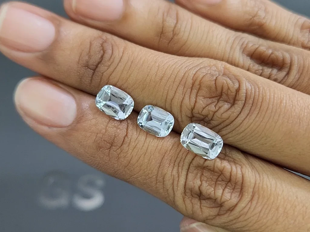 Set of aquamarines cushion cut 4.26 carats, Madagascar Image №2