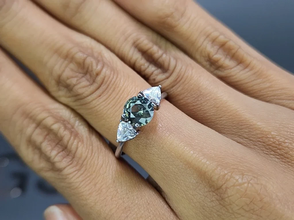 Unheated Teal sapphire round cut 1.62 carats, Madagascar Image №5