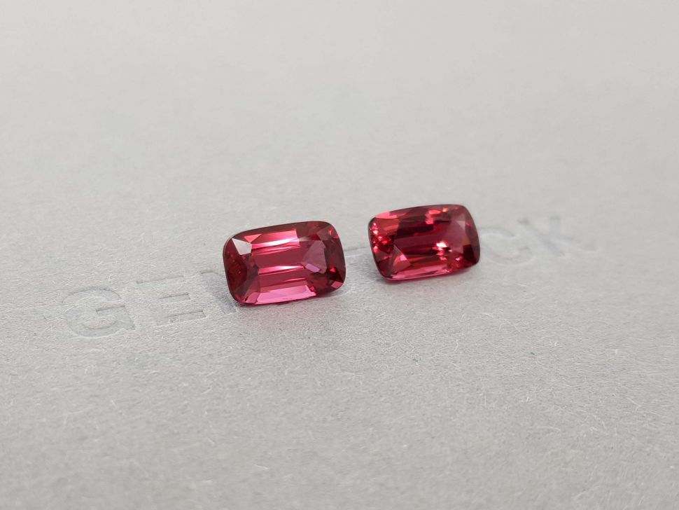 Pair of Burmese red spinels 5.39 ct, GFCO Image №2