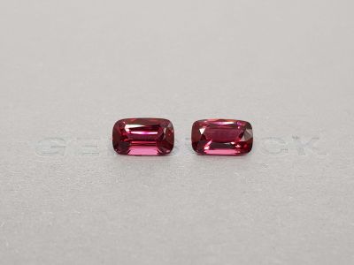 Pair of Burmese red spinels 5.39 ct, GFCO photo