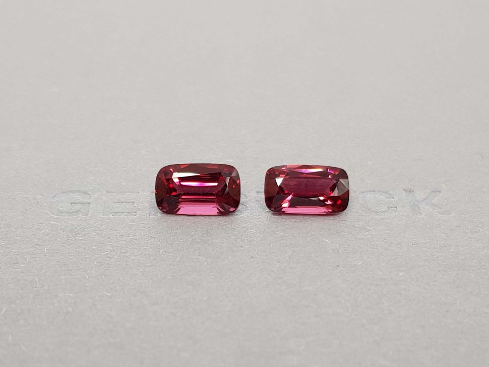 Pair of Burmese red spinels 5.39 ct, GFCO Image №1