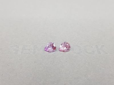 Pair of baby pink unheated sapphires 1.20 ct, Madagascar photo