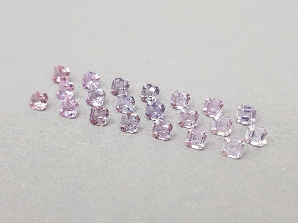 Set of 21 Asscher cut spinels 6.67 carats Image №3