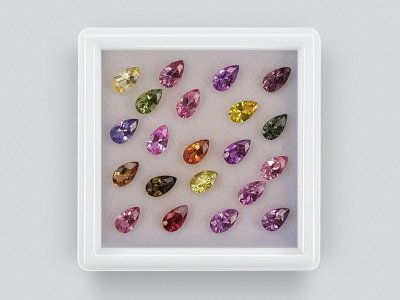 Ensemble de saphirs calibrés 5x3 mm en taille poire 4,91 carats/21 pcs. photo